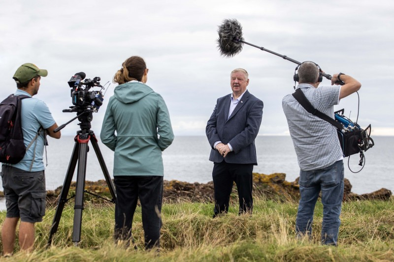 Mayor of Causeway Coast and Glens Councillor Steven Callaghan, as he participates in the filming of Escape to the Country. The programme, made by Naked, Fremantle company will be aired on the 13th May at 3pm on BBC1.