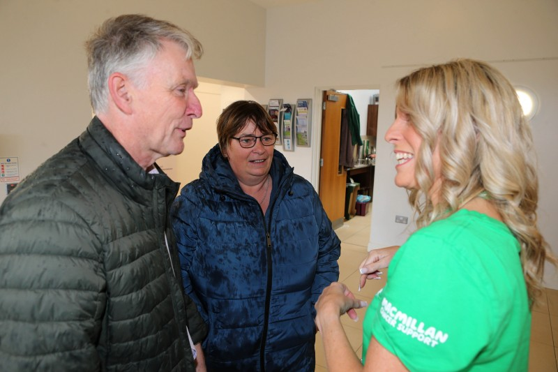 Catherine King, Council’s Macmillan Move More Coordinator, pictured with Alderman Mark Fielding and Phylis Fielding at the Macmillan Coffee Morning held in Portballintrae Village Hall.