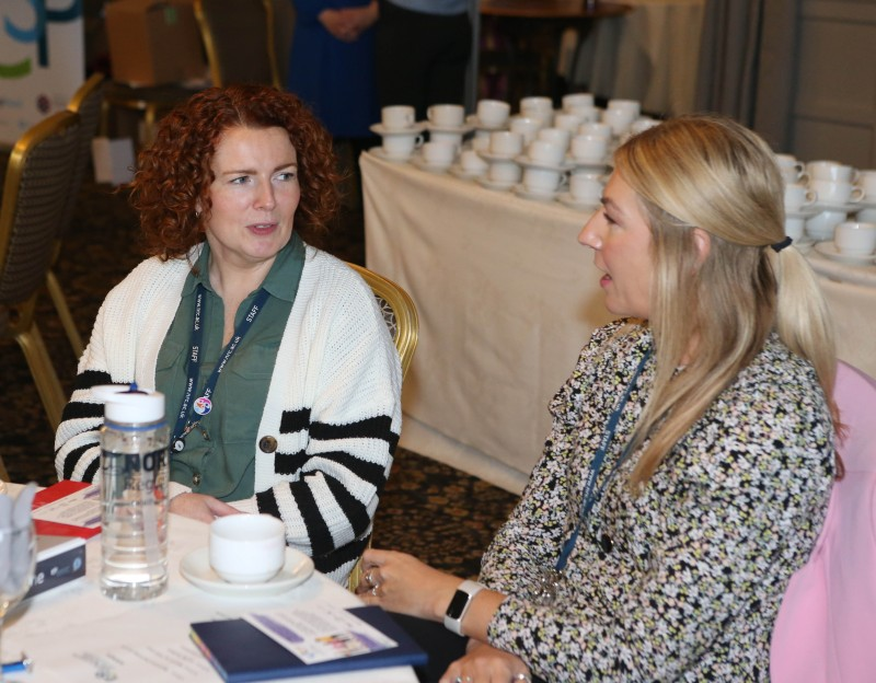 Fiona McDowell and Carly Heggarty from Northern Regional College who attended the launch event of the new disability hate crime lesson plan.