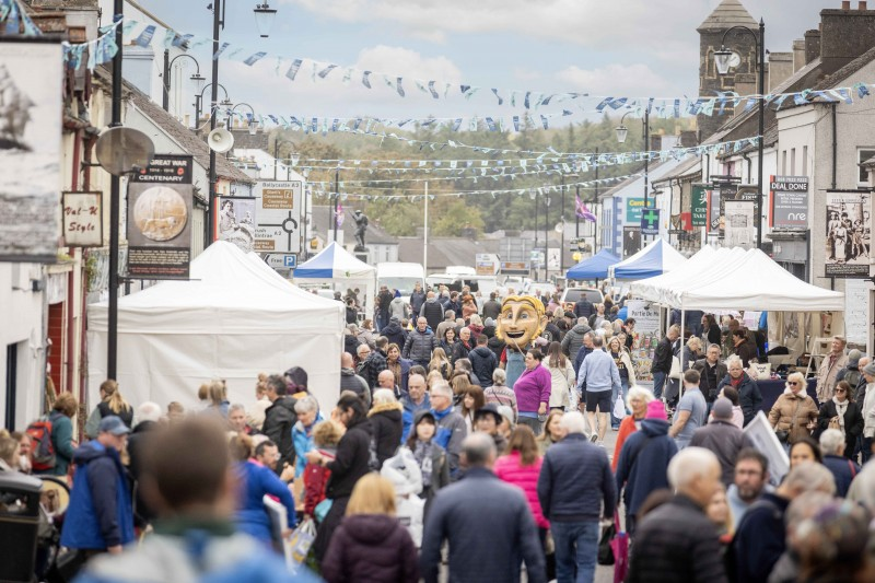 Crowds lined Main Street for this year’s Bushmills Salmon and Whiskey Festival.