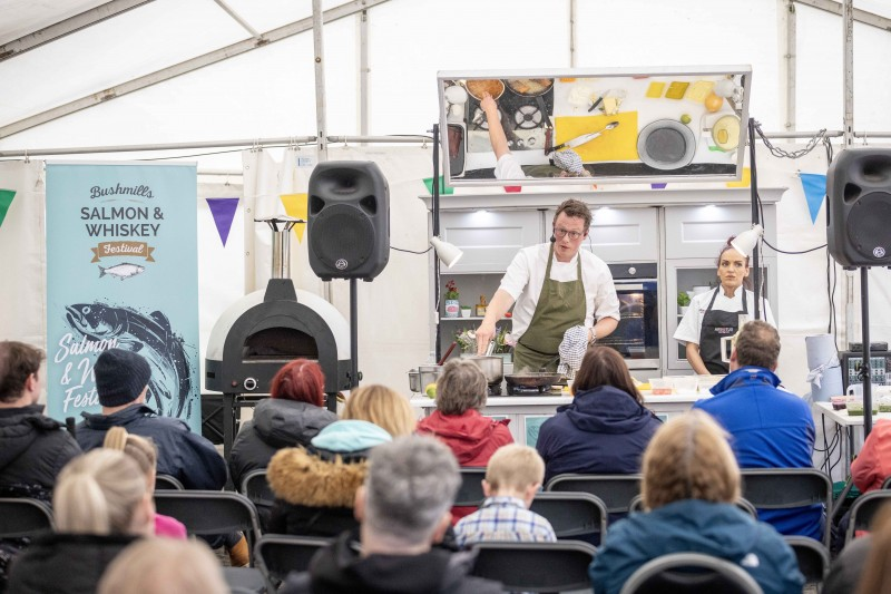 One of the cookery demos that proved to be as popular as ever at this year’s Salmon and Whiskey Festival.