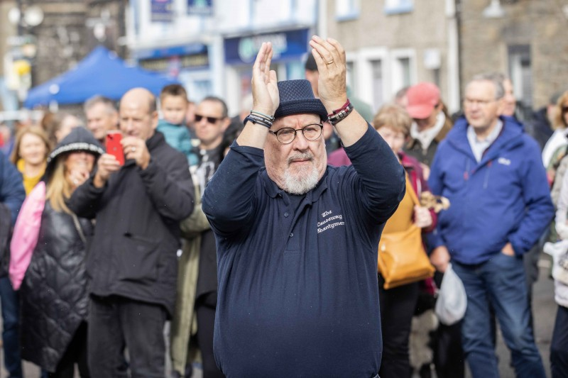 The Causeway Shantymen made an appearance at this year’s Salmon and Whiskey Festival and the crowds in attendance were happy to sing along.