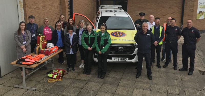 Council’s annual Streetwise event for children of primary seven age was held this week, pictured here are some of the agencies who participated pictured at the Limavady event, outside Roe Valley Leisure Centre. The group are standing beside a Community Rescue Service vehicle and equipment.