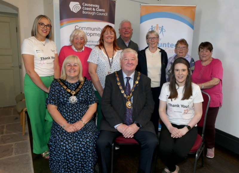 The then Mayor Councillor Steven Callaghan, and then Deputy Mayor Councillor Margaret-Anne McKillop attend a reception in Cushendun for volunteers held on the 3rd June 2024.