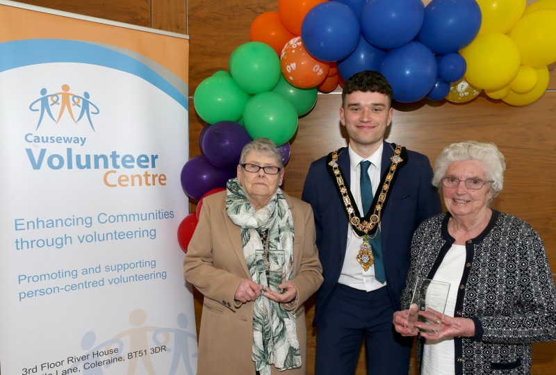 Mayor of Causeway Coast & Glens Borough Council, Councillor Ciarán McQuillan pictured alongside volunteers who were recently thanked at a Mayoral reception in Cloonavin.