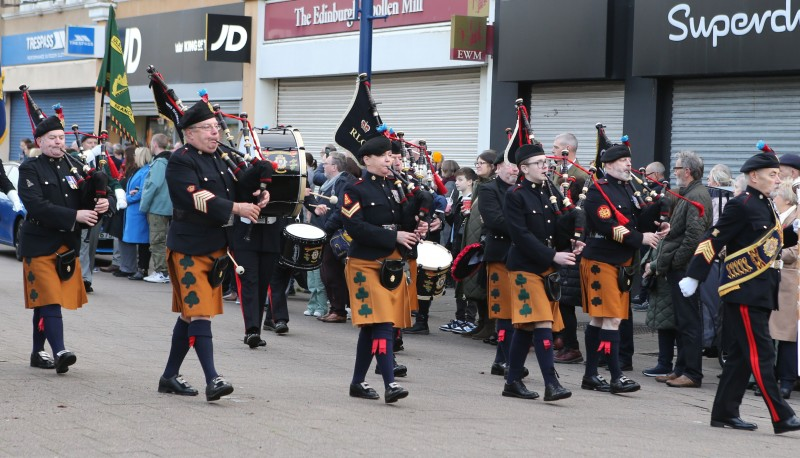 152 (North Irish) Regiment on parade in Coleraine for Remembrance Day.