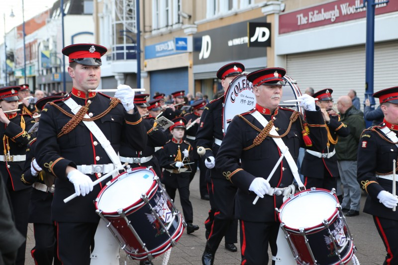 Coleraine Fife and Drum Band took part in the Remembrance Day parade in Coleraine.