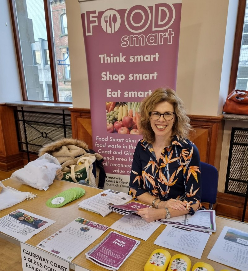 Council’s Environmental Resource Officer Fiona Watters pictured at a Fooodsmart stall at recent cost of living event.