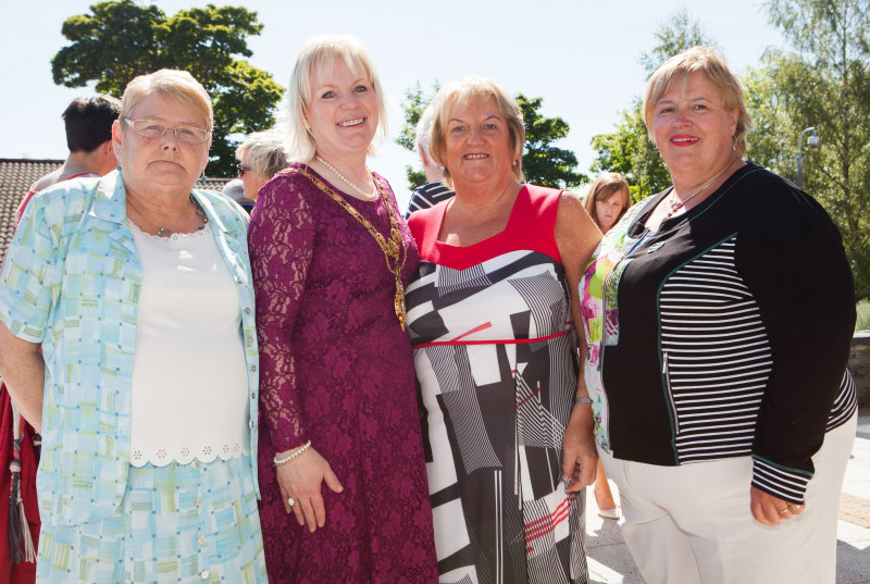 Mayor, Councillor Michelle Knight-McQuillan with Mary McCracken, Angela O'Hagan and Alma Murphy.
