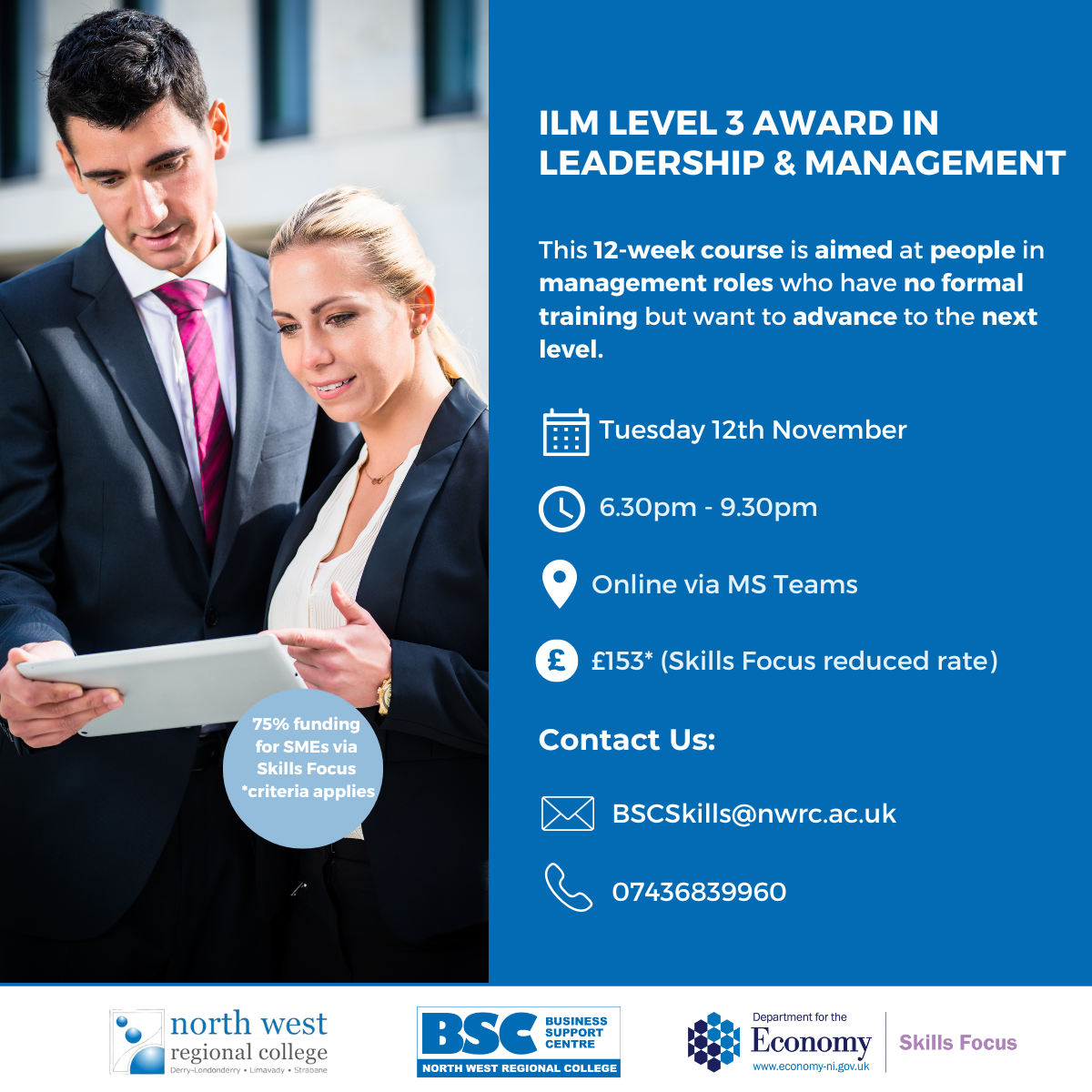 NWRC delivering ILM Level 3 Leadership & Management course for Businesses