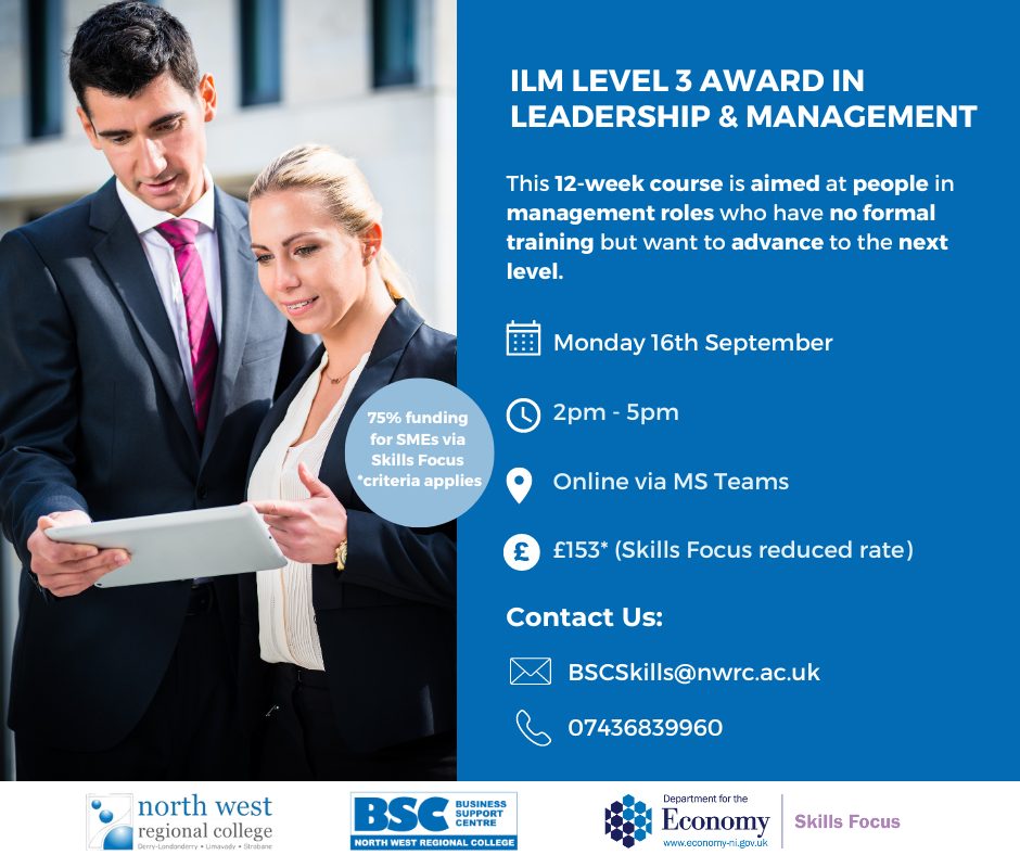 NWRC delivering Leadership & Management Level 3 course for Businesses