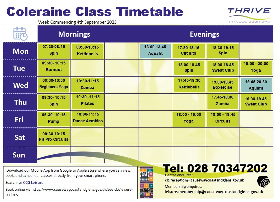 Classes Causeway Coast & Glens Borough Council