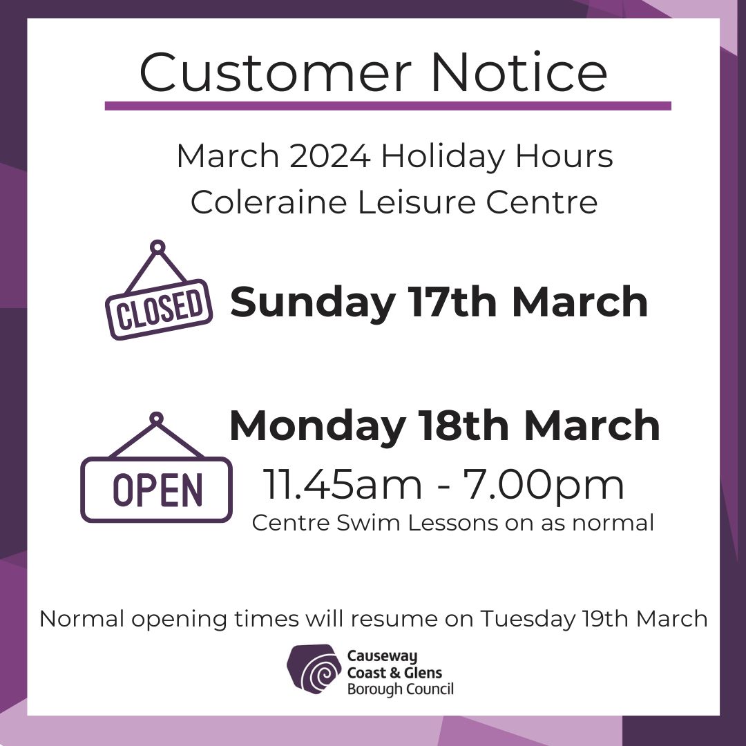 Opening Hours - Causeway Coast & Glens Borough Council