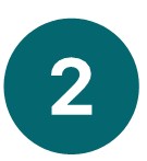 a solid green circle with a white number 2 in the middle