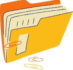 an orange document file