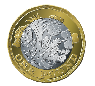 A one pound coin 