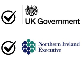 a tick beside a logo for UK Government and the Northern Ireland Executive