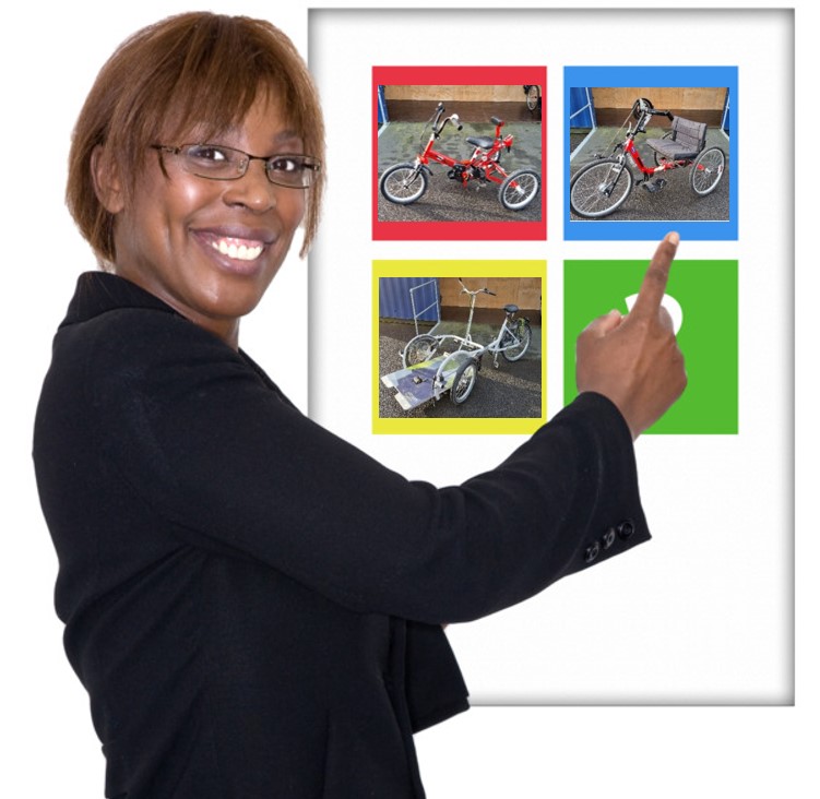 a woman choosing the correct bike to suit her