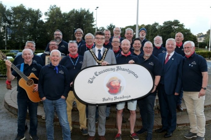 Local singing group Causeway Shantymen welcomed to Mayoral reception 