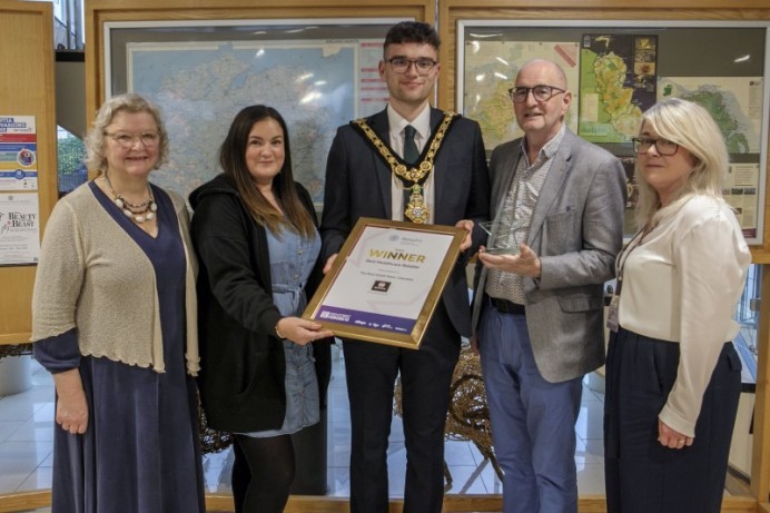 High Street Heroes from the Borough welcomed to reception in Ballymoney Town Hall 